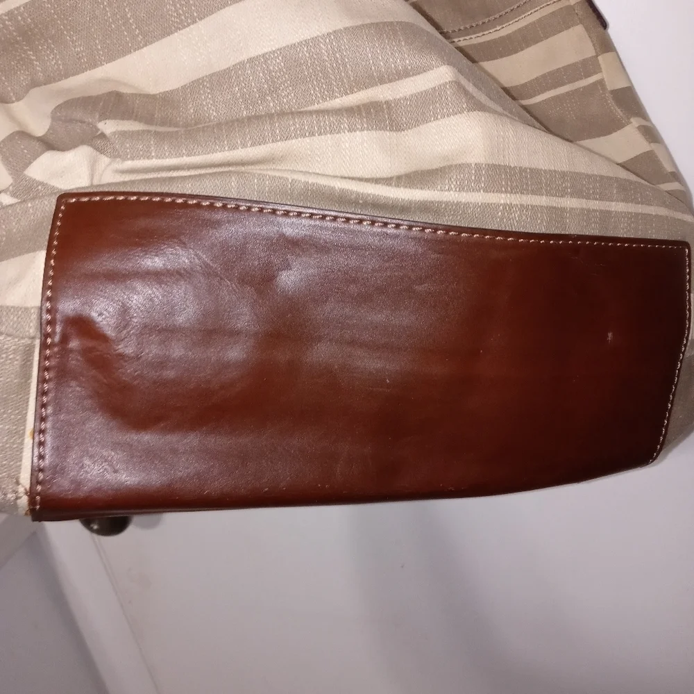 Vintage Fossil Striped Crossbody Briefcase/Satchel/Travel Bag w Pockets